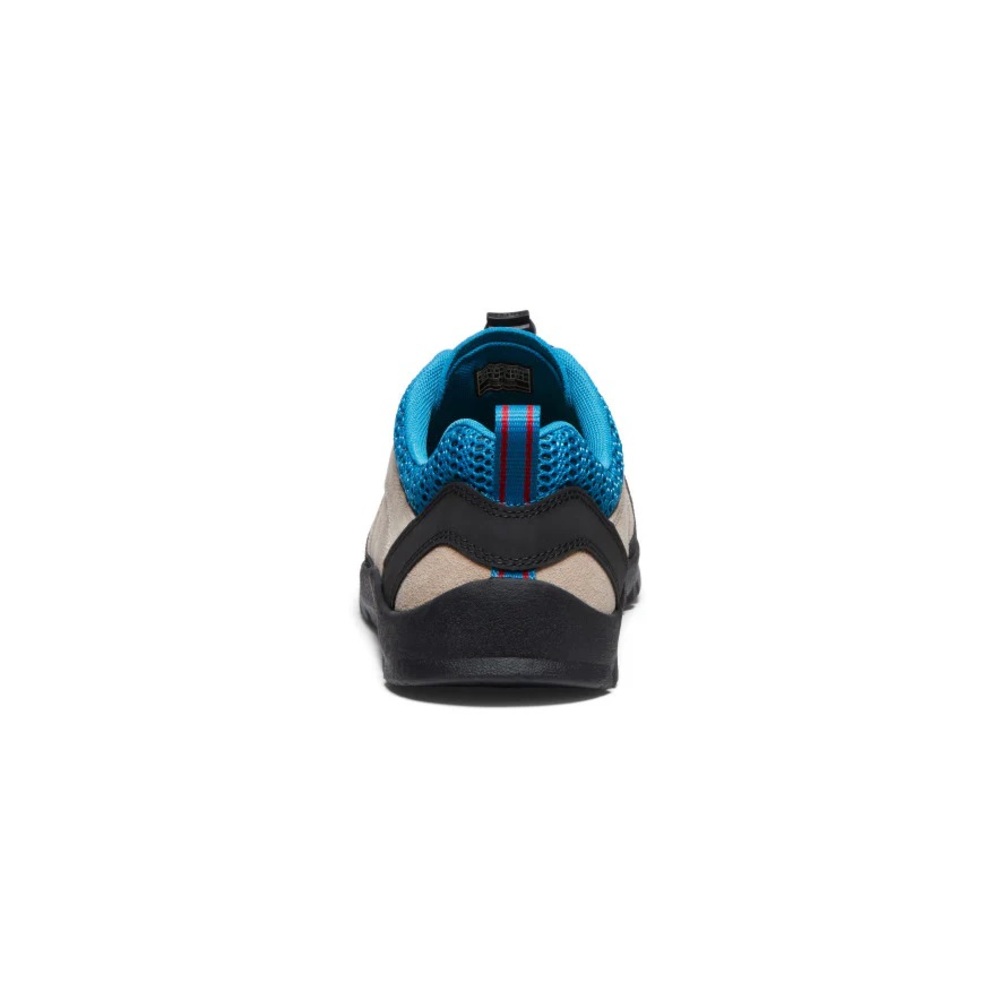 Keen women’s lace up jasper rocks sneaker in fjord blue, safari, & red - Picture 13 of 16